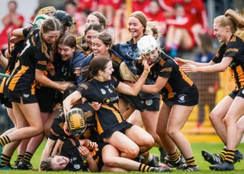 The Kilkenny Minor A camogie team celebrating their All-Ireland win in April 2025. Photo ©INPHO/Tom Maher